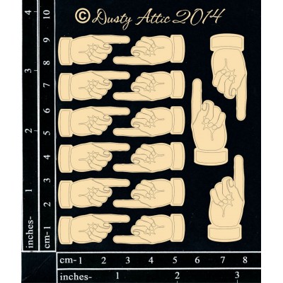 Dusty Attic - Chipboard «Pointer Hands»